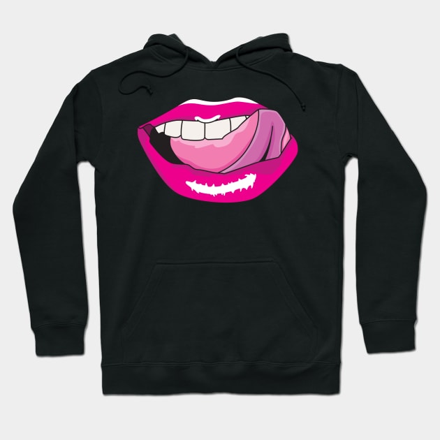 Female Lips and tongue Hoodie by Vector-Market